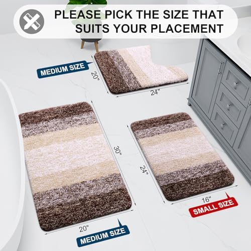 Arotive Microfiber Bathroom Rugs, Shaggy Soft Absorbent Bath Rug, 40x24