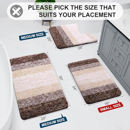 Arotive Microfiber Bathroom Rugs, Shaggy Soft Absorbent Bath Rug, 70x24