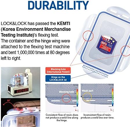 LOCK & LOCK Airtight Rectangular Food Storage Container with Drain Tray 131.87-oz / 16.48-Cup