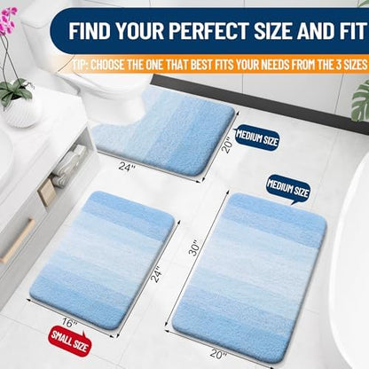 OLANLY Bathroom Runner Rug 44x24, Extra Soft Absorbent Microfiber Bath Rugs