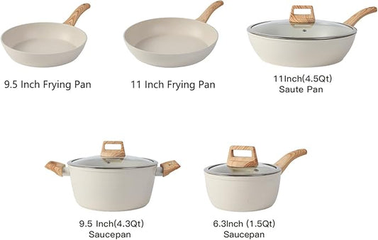 16PCS Pots and Pans Set Non Stick Cookware Set Nonstick with Cooking Set