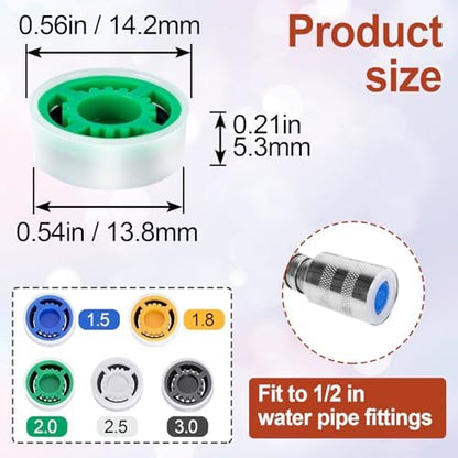 10pcs Shower Head Flow Restrictor, 1.5 1.8 2.0 2.5 3.0 GPM