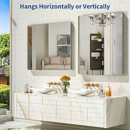 WEER Brushed Nickel Bathroom Vanity Mirror 36X30 Inch