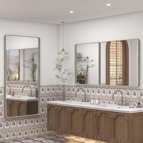 60x36 Inch Silver Bathroom Mirror for Vanity