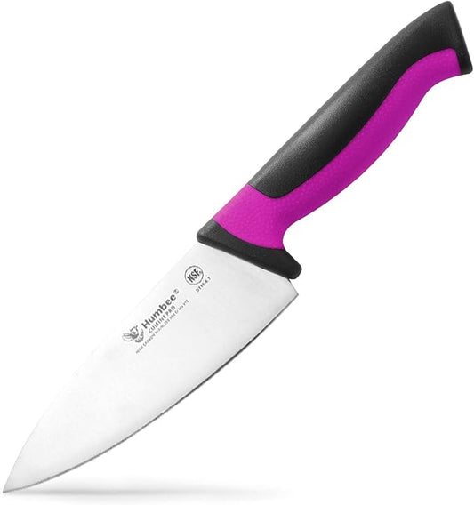 6-Inch Chef Knife, NSF Certified Razor-Sharp High Carbon Stainless Steel Blade – Ergonomic Color Coded Handle, Non-Slip Grip Kitchen Knife, DT-10 Series, Purple