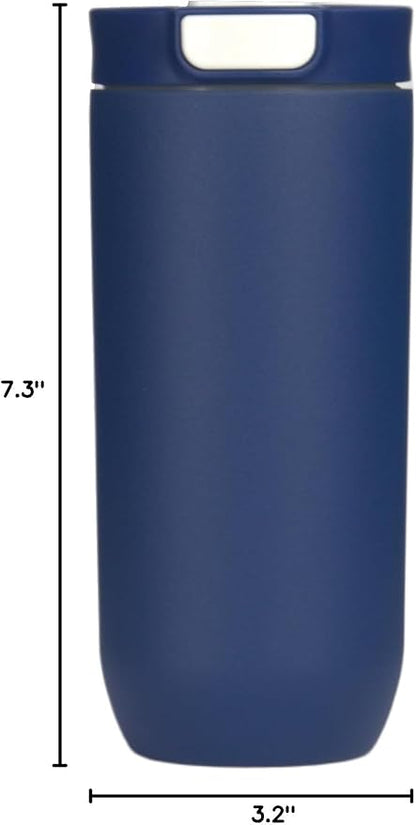 Insulated Stainless Steel Coffee Tumbler, 16.9 oz, Double-wall Insulated, Leakproof, BPA Free (NAVY)