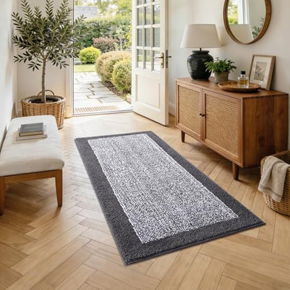 44x24 Large Bathroom Rugs Non Slip Washable, Soft Absorbent Bath Mat Grey