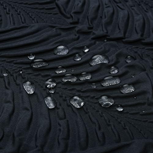 Gibelle Navy Blue Shower Curtain for Bathroom, 3D Embossed Textured Fabric Shower Curtain, Modern Farmhouse Chic Soft Cloth Shower Curtain Set with Hooks, 72x72