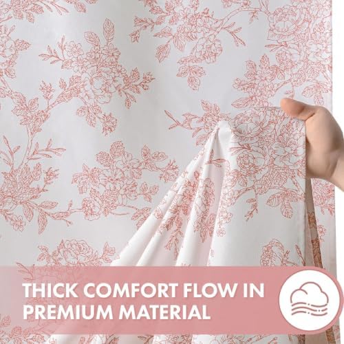 Spring Pink Floral Shower Curtain W72*L72 Inches Long