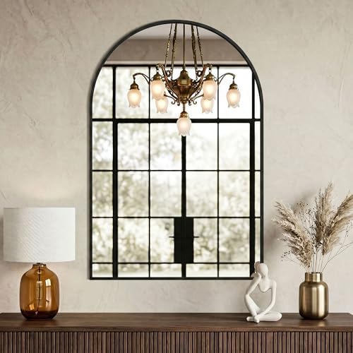 AMOISE Arched Bathroom Mirror for wall, 2Pack 30"x20" Vanity Mirror, Black