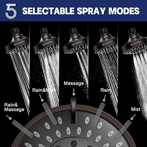 High Pressure Shower Head, HOPOPRO 5-Mode Fixed Showerhead, NBC Recommended