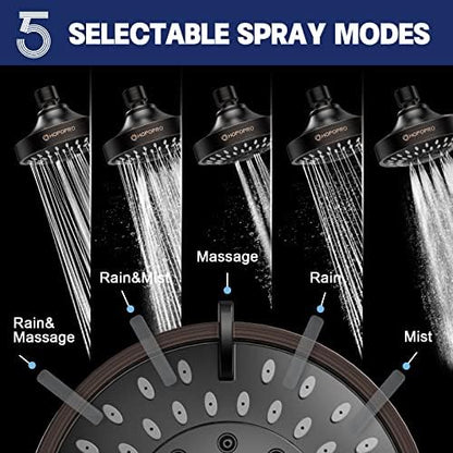 High Pressure Shower Head, HOPOPRO 5-Mode Fixed Showerhead, NBC Recommended