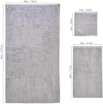 SKL Home CloudSoft Bath Towel Set, 6-Piece, 100% Cotton Luxury, Gray