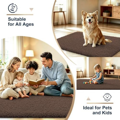 OLANLY Microfiber Bathroom Runner Rugs 47x17, Ultra Soft Bath Mat, Brown
