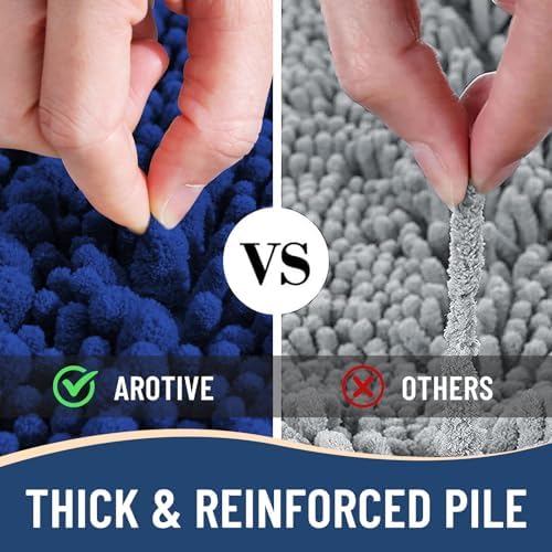 Arotive Bathroom Rugs Mat 36x24, Soft Absorbent Chenille Shaggy Bath Mat
