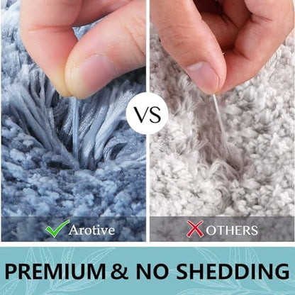 Arotive Microfiber Bathroom Rugs, Shaggy Soft Absorbent Bath Rug, 59x24