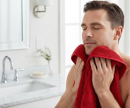 6 Piece Bath Towel Set, 2 Bath, 2 Hand, 2 Washcloths, Red