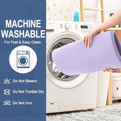 OLANLY Memory Foam Small Bathroom Rugs 24x16, Absorbent Bath Mat, Lavender