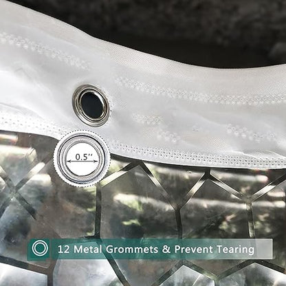 Clear Shower Curtain Liner, 100% Waterproof EVA 3D Shower Curtains with 3 Duty Heavy Bottom Magnets and 12 Rust Proof Grommets, 72x72 Weighted Shower Liner for Shower Stall, Bathtubs