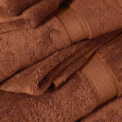 SUPERIOR Egyptian Cotton Ultra Plush & Absorbent, 12 Piece Set, Rust