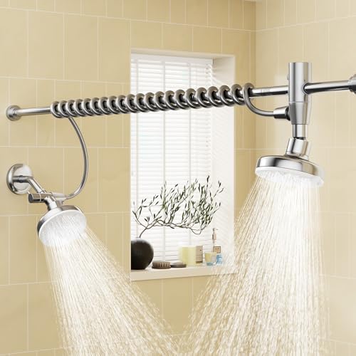 Dual Shower Head with Original Adjustable Slider, Double Showerhead, Chrome