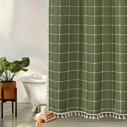 Gibelle Extra Long Boho Farmhouse Shower Curtain for Bathroom 72x84