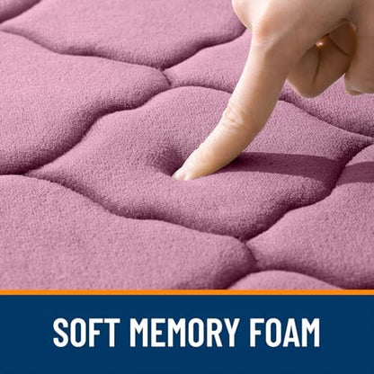 OLANLY Memory Foam Bath Mat Rug 44x24, Ultra Soft Bathroom Rugs, Mauve