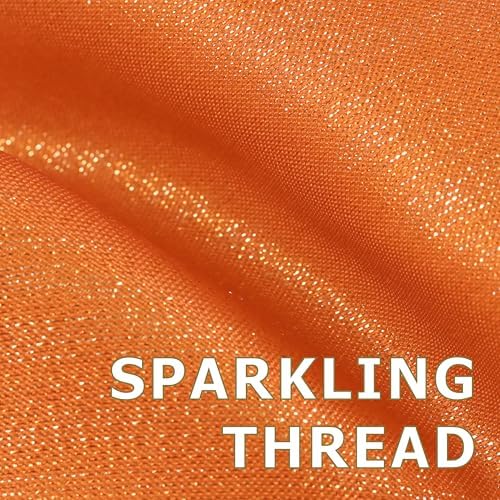 Orange Glitter Shower Curtains for Bathroom: Waterproof Washable 72"Lx72"W