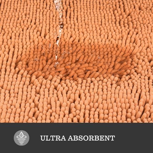 Yeaban Chenille Peach Bathroom Runner Rug 24"x72"