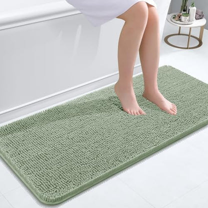 OLANLY Bathroom Runner Rugs 47x20, Extra Soft Absorbent Chenille Bath Rugs