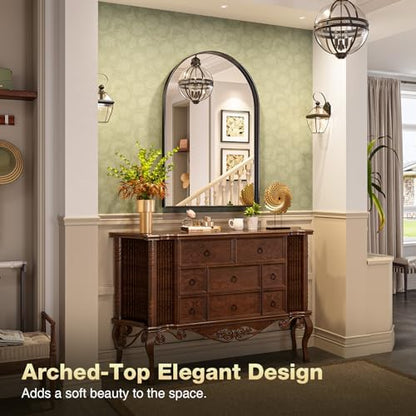 Brightify Arched Mirror, 20 x 30 Inch Black Arch Mirror