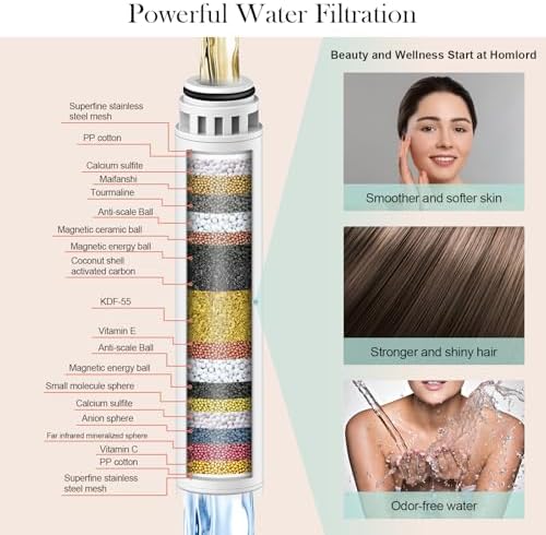 Homlord Filtered Shower Head with Handheld, High Pressure 6 Mode Showerhead