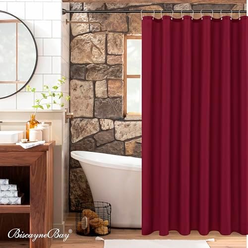 Fabric Shower Curtain Liner 72x84-Burgundy Extra Long Shower Liners