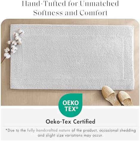 Madison Park Splendor Reversible 100% Cotton Bath Rug, 20 x 30, Grey