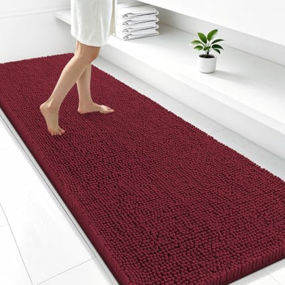 Smiry Bathroom Rugs 47X24, Luxury Chenille Extra Soft Absorbent Bath Mat