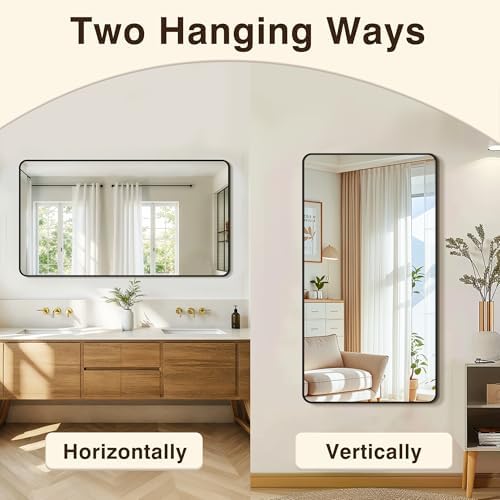 Vanity Bathroom Mirror, 30”x55” Black Bathroom Mirror for Over Sink