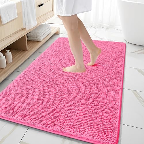 OLANLY Large Bathroom Rugs 59x35, Extra Soft Absorbent Chenille Bath Rugs