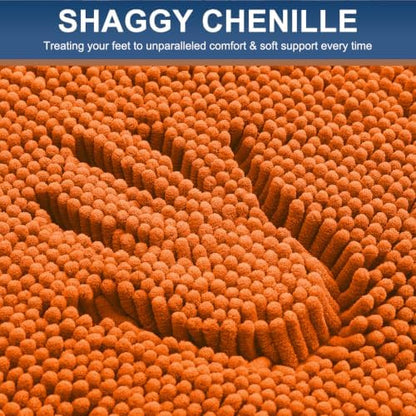 Smiry Bathroom Rugs 24X16, Luxury Chenille Extra Soft Absorbent Bath Mat