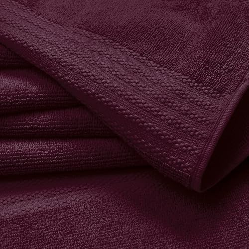 GLAMBURG Premium Cotton Oversized 2 Pack Bath Sheet 35x70-100% Pure Cotton - Ideal for Everyday use - Ultra Soft & Highly Absorbent - Machine Washable - Burgundy