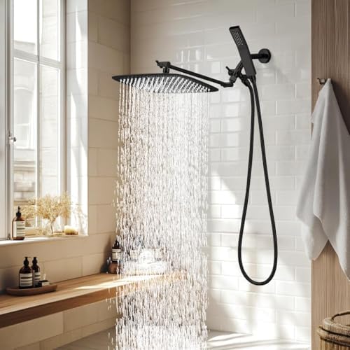 G-Promise All Metal 14" Rain Shower Head with Handheld for Bathroom Upgrade