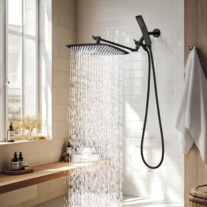 G-Promise All Metal 14" Rain Shower Head with Handheld for Bathroom Upgrade