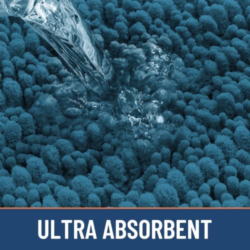 Smiry Bathroom Rugs 47X24, Extra Soft Rubber Backing Chenille Bath Mats