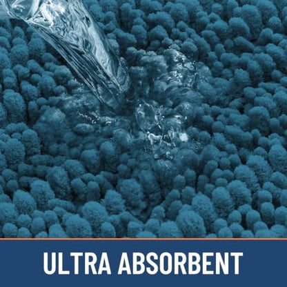 Smiry Bathroom Rugs 47X24, Extra Soft Rubber Backing Chenille Bath Mats