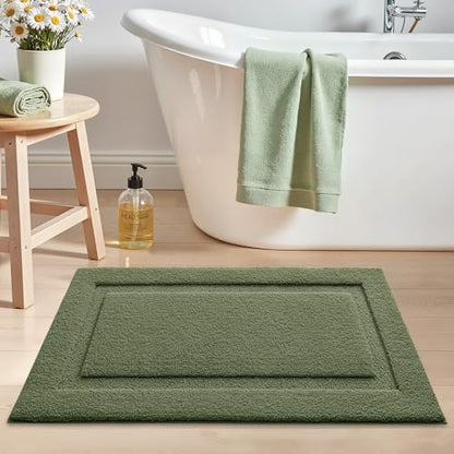 LUMI Ultra Soft Bathroom Rugs Absorbent, Non Slip Bath Mat 17x30, Green