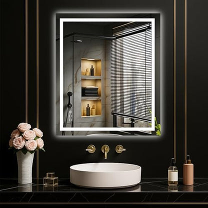 LOAAO 24"X28" LED Bathroom Mirror with Lights, UL Listed