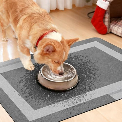 ACCUMTEK Non Slip Bath Mat, Thin Bathroom Rugs Fit Under Door, Quick Dry Bath Mats, Machine Washable Bath Rugs for Bathroom, Bathtub & Kitchen, Bathtub, Grey/Bordered/24 x17+48"x20"
