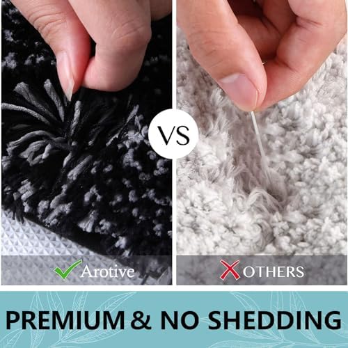 Arotive Microfiber Bathroom Rugs, Shaggy Soft and Absorbent Bath Rug, 24x24