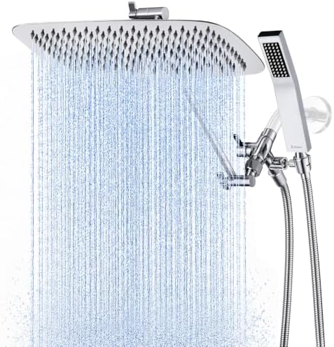 G-Promise All Metal 14" Rain Shower Head with Handheld for Bathroom Upgrade