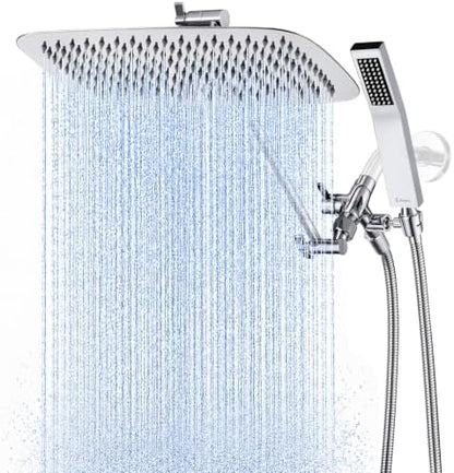 G-Promise All Metal 14" Rain Shower Head with Handheld for Bathroom Upgrade