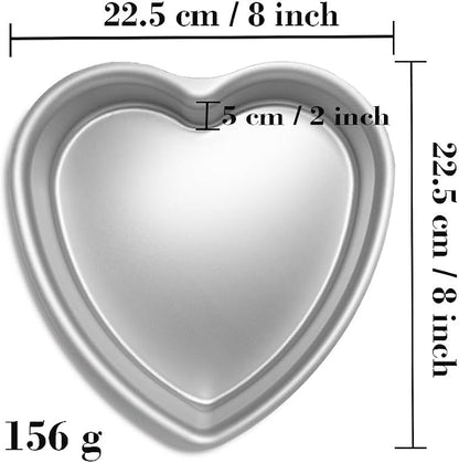 8 Inch Heart Shape Cake Pan Set of 3， Baking Pan,Anodized Heart Cake Pans Aluminum Cake Pan, For Birthday and Other Occasions